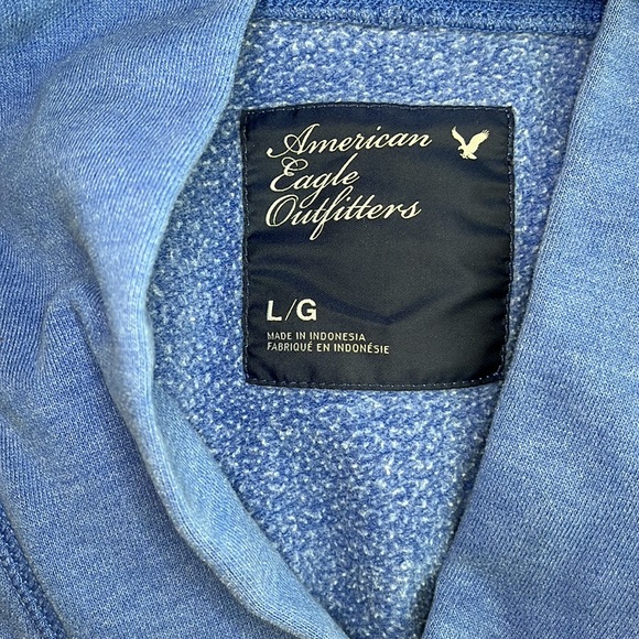 American Eagle Women’s Blue Hoodie - Large - Picture 3 of 7
